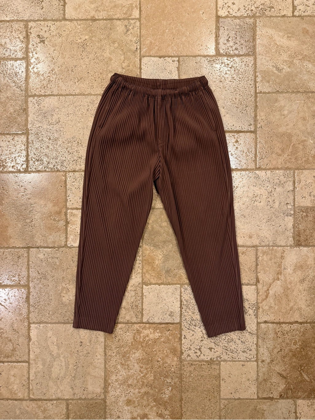 Homme Plisse Issey Miyake Pleated Brown Trouser Pants